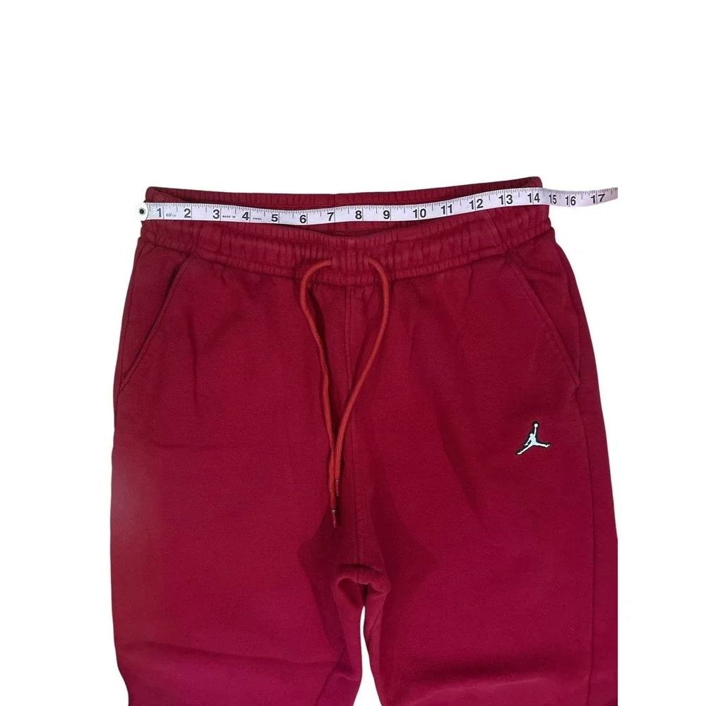 Jordan‎ Pants Essentials Fleece Mens MEDIUM Red Cotton Blend Joggers DQ7340-687
